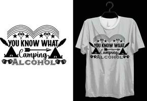 camping t-shirt design. rolig gåva camping t-shirt design för läger älskare. typografi, beställnings, vektor t-shirt design. värld Allt husbil t-shirt design för äventyr.