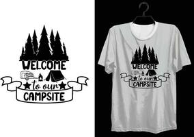 camping t-shirt design. rolig gåva camping t-shirt design för läger älskare. typografi, beställnings, vektor t-shirt design. värld Allt husbil t-shirt design för äventyr