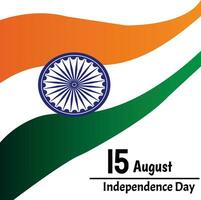 glücklich Unabhängigkeit Tag 15 August Feier wünscht sich Banner Design vektor