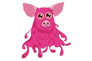 Rosa Schleim Schwein SVG, Halloween svg vektor