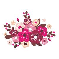 en bukett av rosa blommor. vektor. stilisering. illustrerade ClipArt. vektor