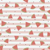 vattenmelon sömlös mönster med rand bakgrund för torkdukar och textil- och kan vara använda sig av i några barn ha på sig fält vektor