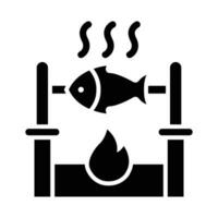 Fisch Kochen Vektor Glyphe Symbol zum persönlich und kommerziell verwenden.