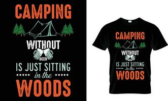 modisch Camping T-Shirt Design zum Bier Liebhaber vektor
