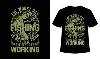 fiske t-shirt design mall bild. vektor