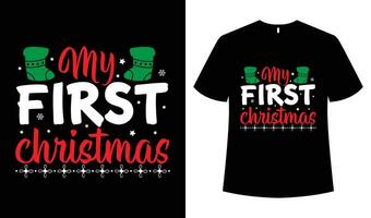 heiraten Weihnachten t Hemd Designs Vorlage. T-Shirt Tafel vektor