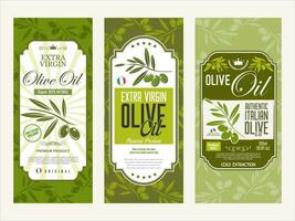 Olive Öl retro Jahrgang Hintergrund Sammlung Vektor Illustration