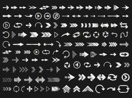 stor samling av annorlunda pilar ikoner vektor illustration
