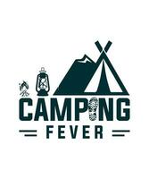 Wohnmobil Logo T-Shirt Design Camping für immer Camping Abenteuer Logo T-Shirt Design vektor