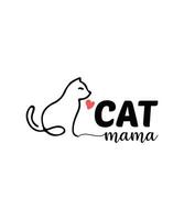 katt mamma katt lady tshirt design vektor