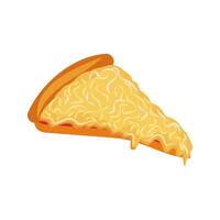 Pizza Scheibe. traditionell Italienisch schnell Lebensmittel. oben Aussicht Mahlzeit. europäisch Snack. Vektor Clip Kunst Illustration isoliert Weiß Hintergrund.