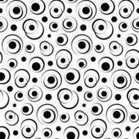 sömlös abstrakt mönster. svart cirklar isolerat på vit bakgrund vektor