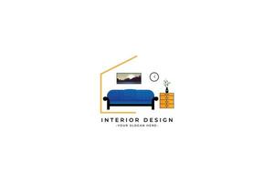 interiör logotyp design av de hus rum vektor
