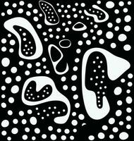 en svart och vit slumpmässig abstrakt mönster, i de stil av syntetism-inspirerad, avrundad, prickad vektor