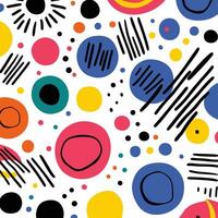 mönster design tillverkad med färgrik former mönster, i de stil av Roy lichtenstein, vit bakgrund, abstraktionsskapande, goa inspirerade motiv, tarsila do amaral, tapet, richard pousette-dart vektor