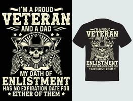 stolz Veteran T-Shirt Design vektor