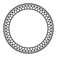 runda maori geometrisk runda gräns ram design. svart och vit vektor