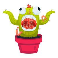 Illustration von komisch Kaktus Monster- vektor