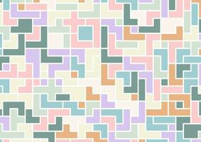 Tetris Sanft bunt glatt geometrisch Platz zufällig Muster Hintergrund Hintergrund vektor
