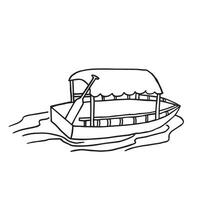 Platna. ein traditionell Slowenisch Boot. Vektor Lager Illustration. isoliert auf ein Weiß Hintergrund. Boot, Fähre.