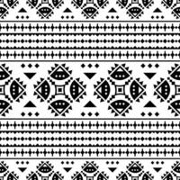 nahtlos abstrakt ethnisch Muster Design zum Textil- und Dekoration. Stammes- aztekisch geometrisch Illustration. schwarz und Weiß Farben. vektor