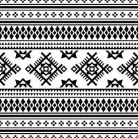 Stammes- Ornament Design mit nahtlos geometrisch Muster. ethnisch aztekisch und navajo Stile Design zum Textil- und Dekoration. schwarz und Weiß Farben. vektor