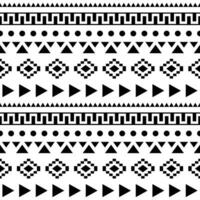 geometrisch Ornament abstrakt nahtlos Muster. ethnisch aztekisch Stil. Stammes- Hintergrund Design mit Streifen. schwarz und Weiß Farbe. Design zum Textil, Tuch, Vorhang, Teppich, Dekoration, Ornament. vektor