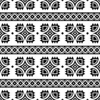 aztekisch und navajo Stammes- mit abstrakt nahtlos Streifen Muster. ethnisch Stil drucken Vorlage zum Textil- und Stoff. schwarz und Weiß Farben. vektor