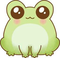 süß Grün Frosch Illustration im kawaii Stil vektor