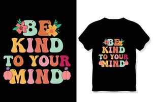 retro mental hälsa medvetenhet t-shirt vektor