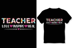 lärare kärlek inspirera läka retro vågig lärare t skjorta ,lärare dag t skjorta vektor