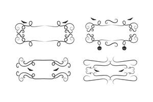 uppsättning av halloween kalligrafi victorian frodas filigran vildmark virvlar, årgång meny ornament, vinstockar spiral hörn ram, dekorativ virvla runt gräns, fladdermus vin skrolla Spindel lyx virvlar dekorativ vektor