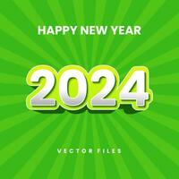 Weiß Grün 2024 Neu Jahr Vektor