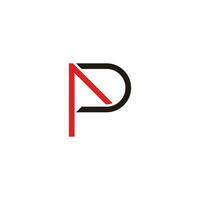 Brief p Pfeil dünn Linie geometrisch Logo Vektor