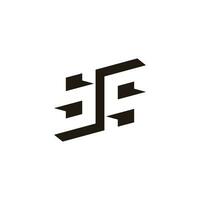 Brief ss sich unterhalten Symbol Negativ Raum 3d Logo Vektor