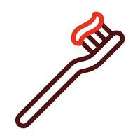 tandborste glyf två Färg ikon för personlig och kommersiell använda sig av. vektor