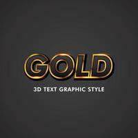 Premium 3D Gold-Texteffekt-Grafikstil vektor
