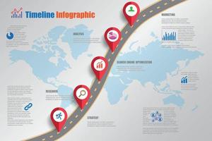 Business Roadmap Timeline Infografik mit Zeiger für abstrakte Hintergrundvorlage Meilenstein Element moderne Diagramm Prozesstechnologie digitale Marketingdaten Präsentation Diagramm Vektor-Illustration vektor