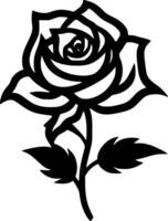 Rose - - schwarz und Weiß isoliert Symbol - - Vektor Illustration