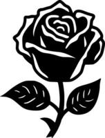 Rose - - schwarz und Weiß isoliert Symbol - - Vektor Illustration