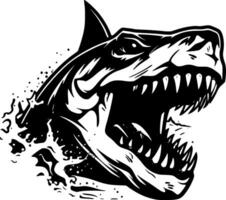 Hai, schwarz und Weiß Vektor Illustration