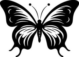 Schmetterling - - schwarz und Weiß isoliert Symbol - - Vektor Illustration