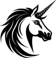 Einhorn - - schwarz und Weiß isoliert Symbol - - Vektor Illustration