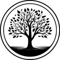träd - minimalistisk och platt logotyp - vektor illustration