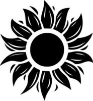 Sonnenblume - - schwarz und Weiß isoliert Symbol - - Vektor Illustration