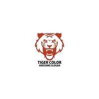 Tiger Kopf Logo Design Farbe vektor