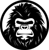 gorilla, svart och vit vektor illustration