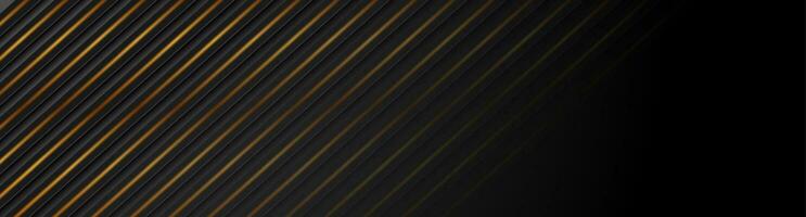 schwarz und golden abstrakt geometrisch Banner Design vektor