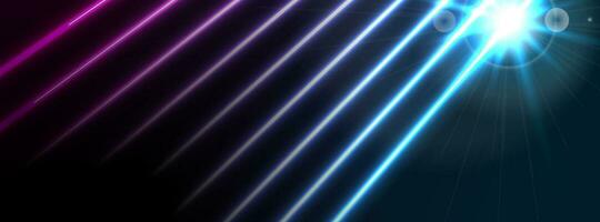 Blau lila Neon- Laser- Linien Technologie modern Banner Design vektor