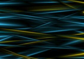 dunkel Blau und Gelb glatt glühend Streifen Hintergrund vektor